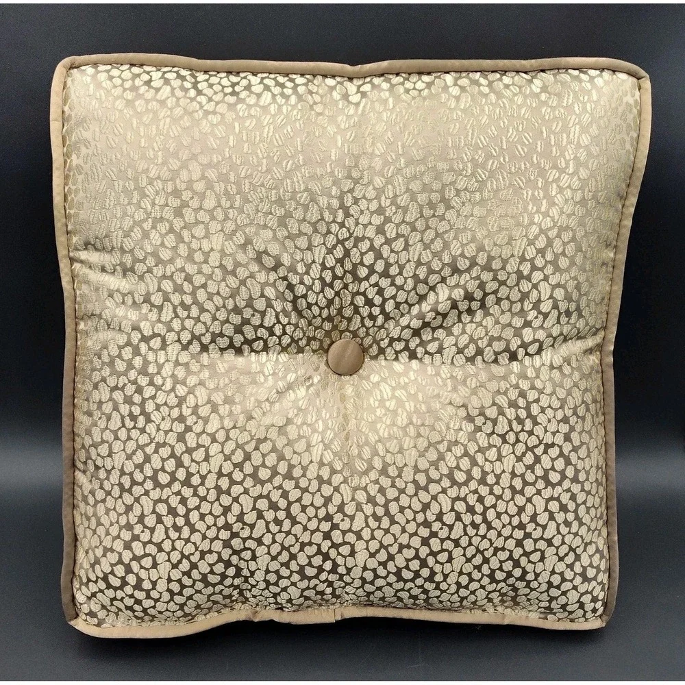 VTG Couch Pillow Square Luxery Gold 17x17x3 Covers Throw Sparkling BL3.3GO3533